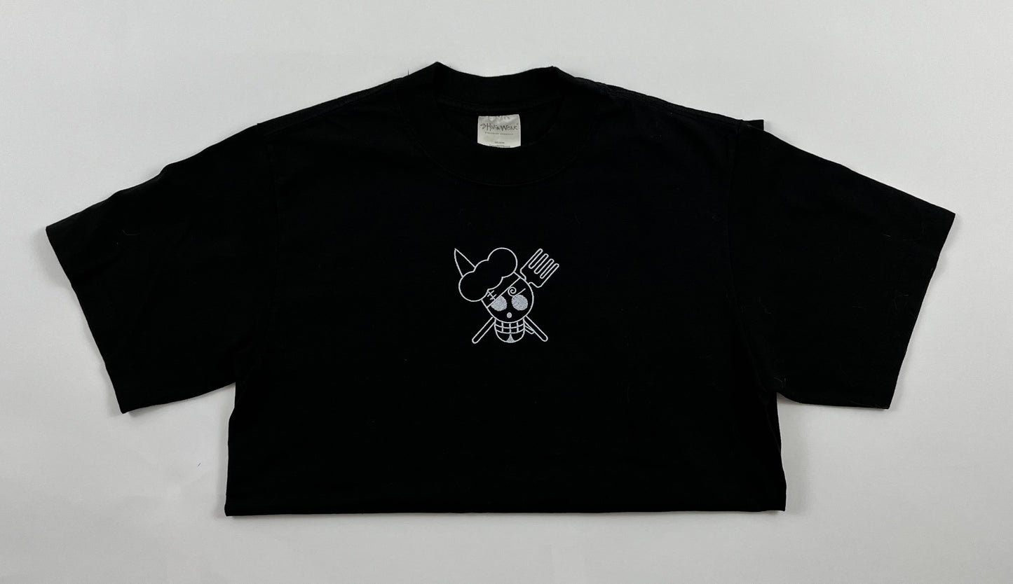 Chef Skull Outline Oversized Tee